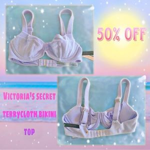 Victoria’s Secret Swim Terry Towel Lilac Bikini Top Size 34C/C75